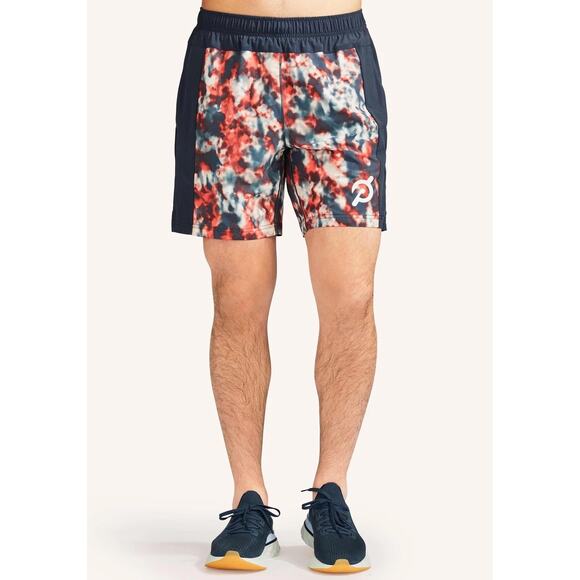 Peloton x Fourlaps 7” Bolt Shorts Lined Men’s Size XL Red Grey Athletic Active - Picture 1 of 11